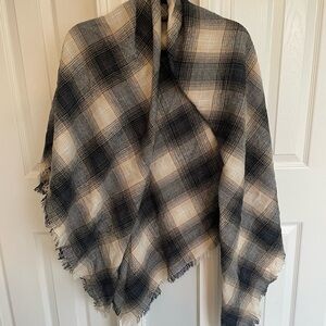 Altar'd State Black, Navy and Cream Checkered Wrap